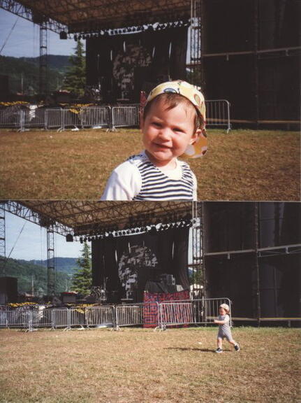 Un piccolo fan ed il palco